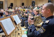 Polizeimusik Steiermark sowie POPVOX bei den gemeinsamen Proben im „Haus der Musik“ in Eggersdorf bei Graz © Polizeimusik Steiermark